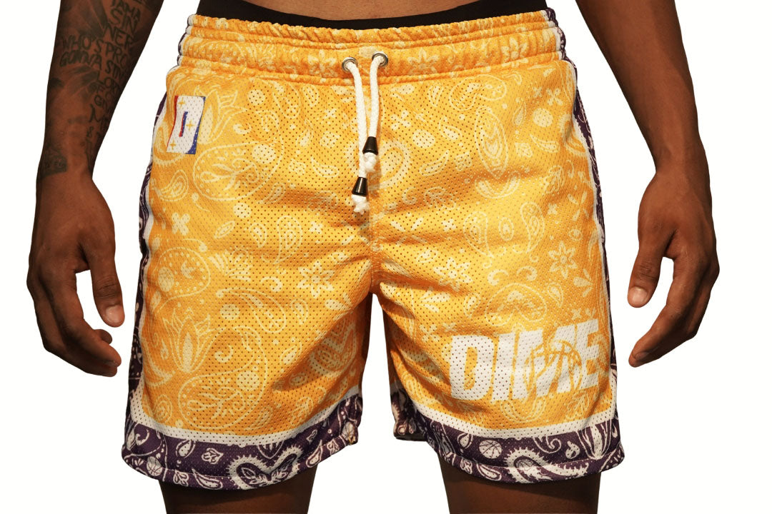 Dime - Paisley Hoops (Mesh Short - Blk, Yellow, Blue)