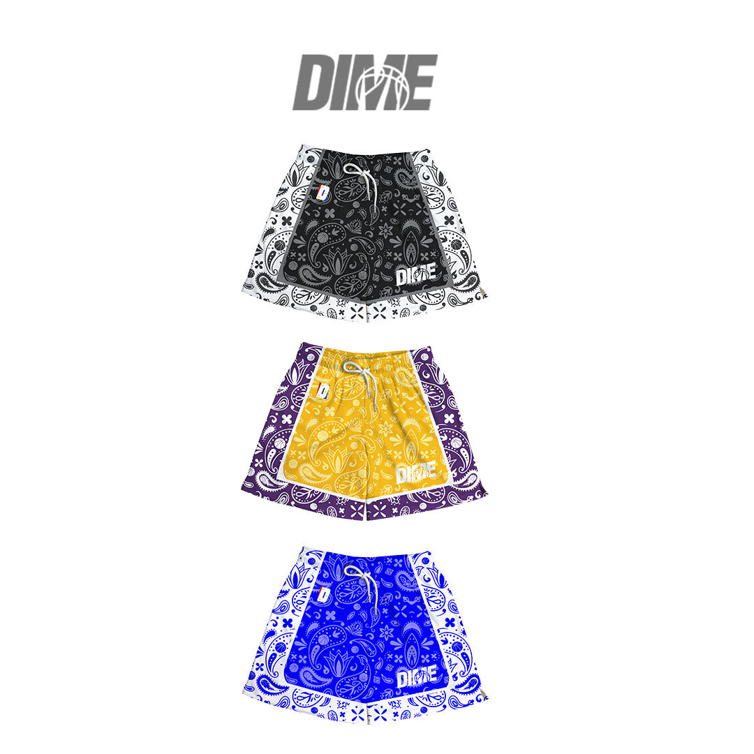 Dime - Paisley Hoops (Mesh Short - Blk, Yellow, Blue)